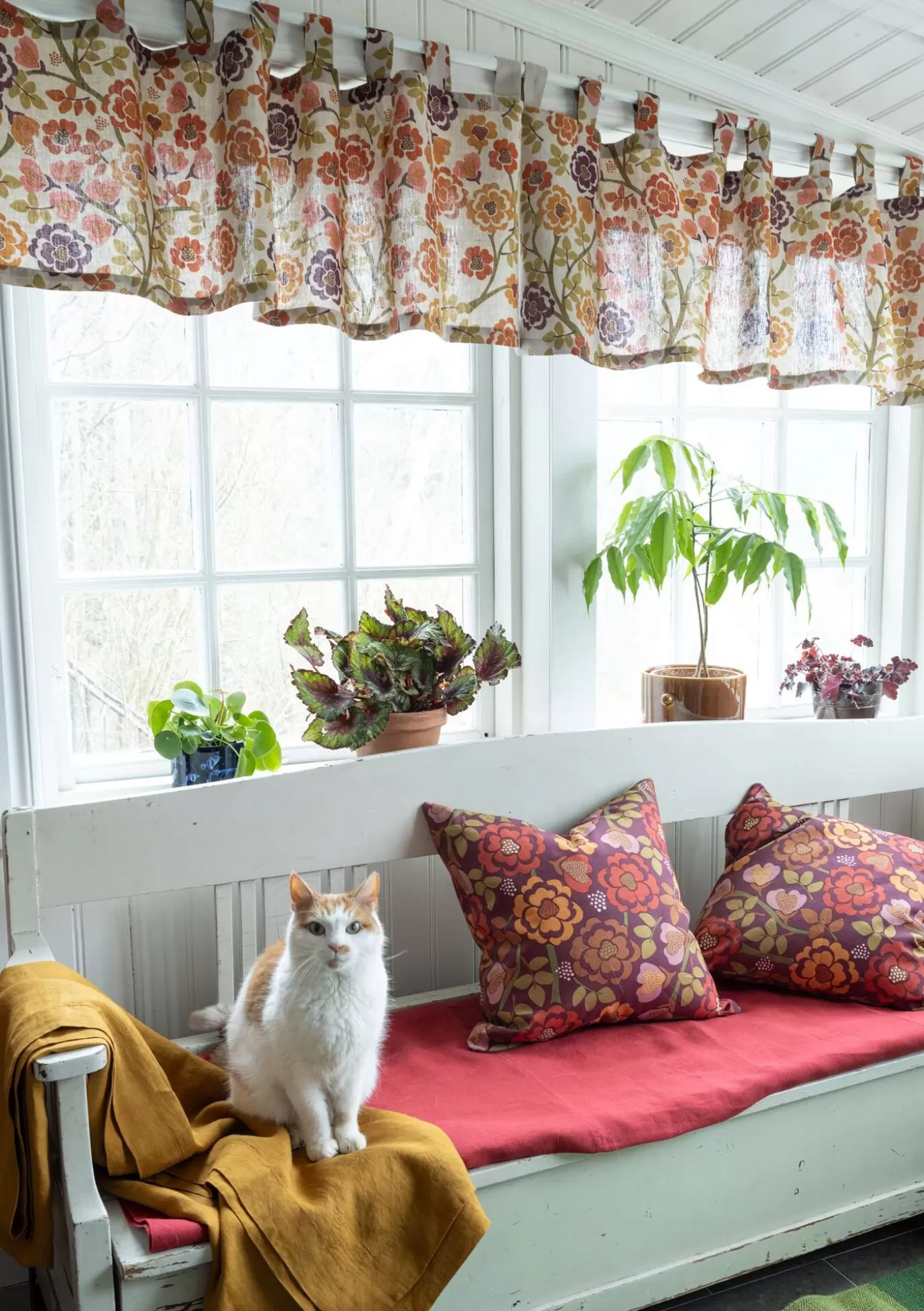 Gudrun Sjödén Gardinkappa "Wild rose" i lin/bomull Henna Discount