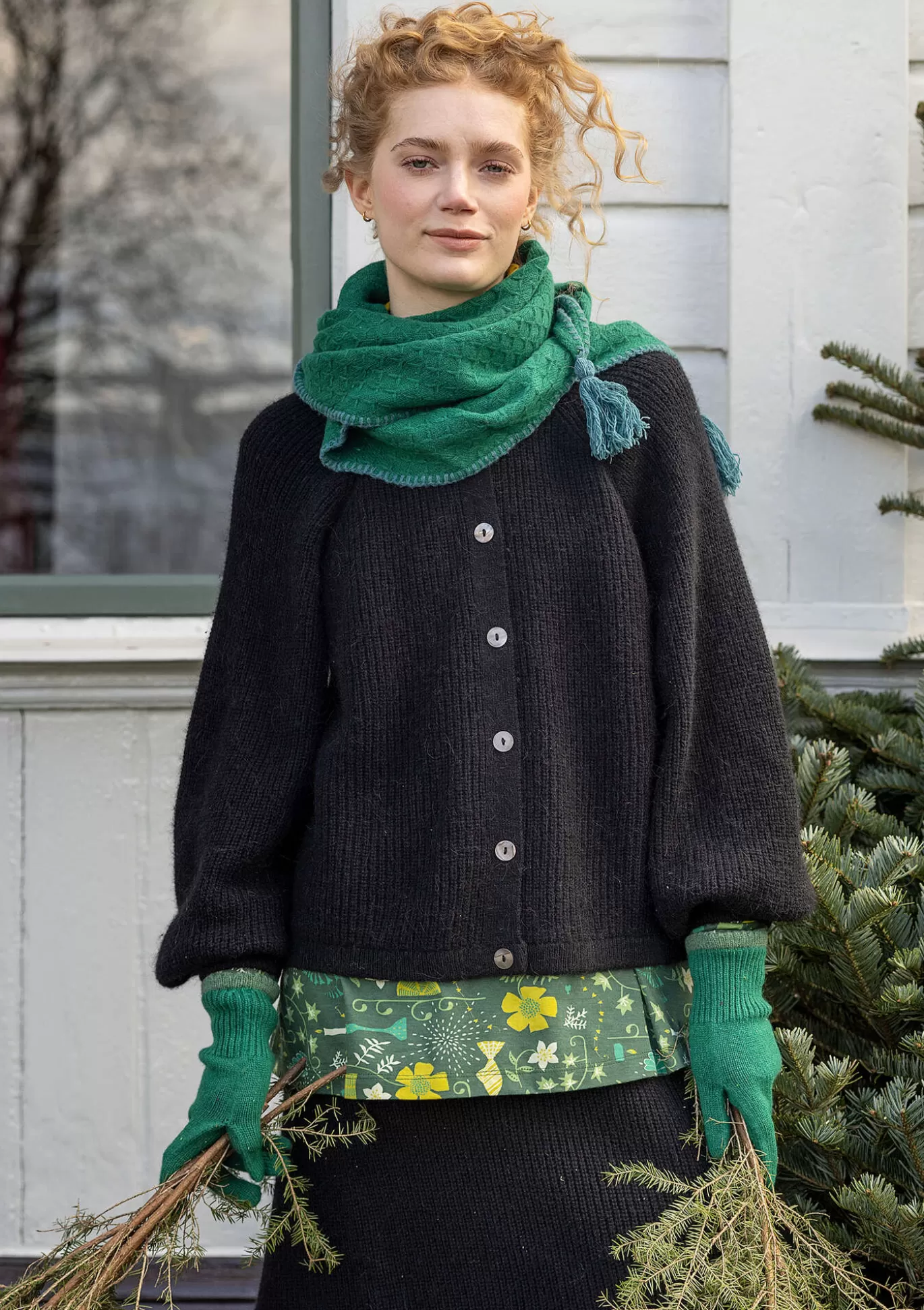 Gudrun Sjödén Kofta "Vinternatt" i alpackamix Svart Flash Sale