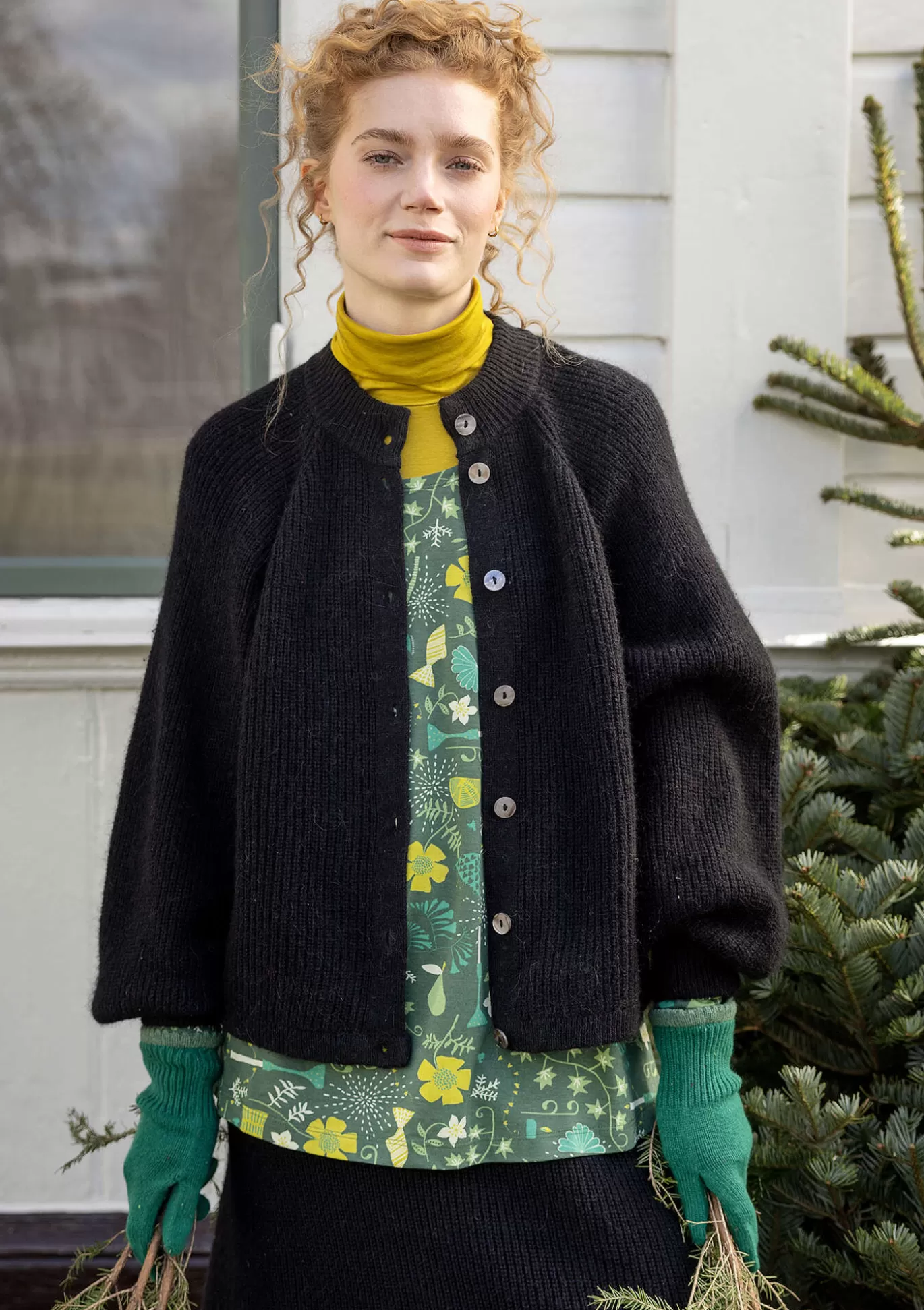 Gudrun Sjödén Kofta "Vinternatt" i alpackamix Svart Flash Sale