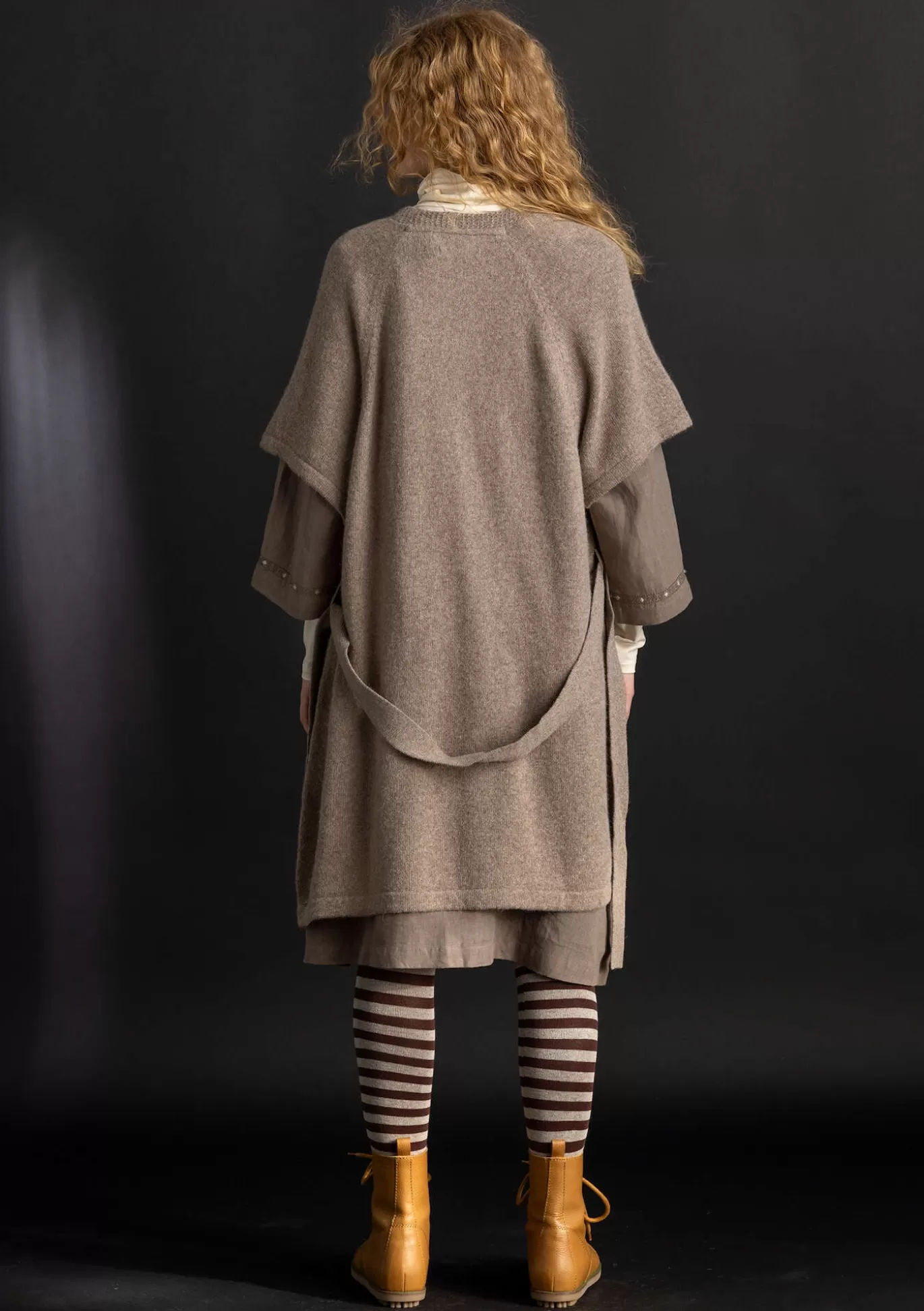 Gudrun Sjödén Långkofta i alpackamix Mörknatur/melange Flash Sale