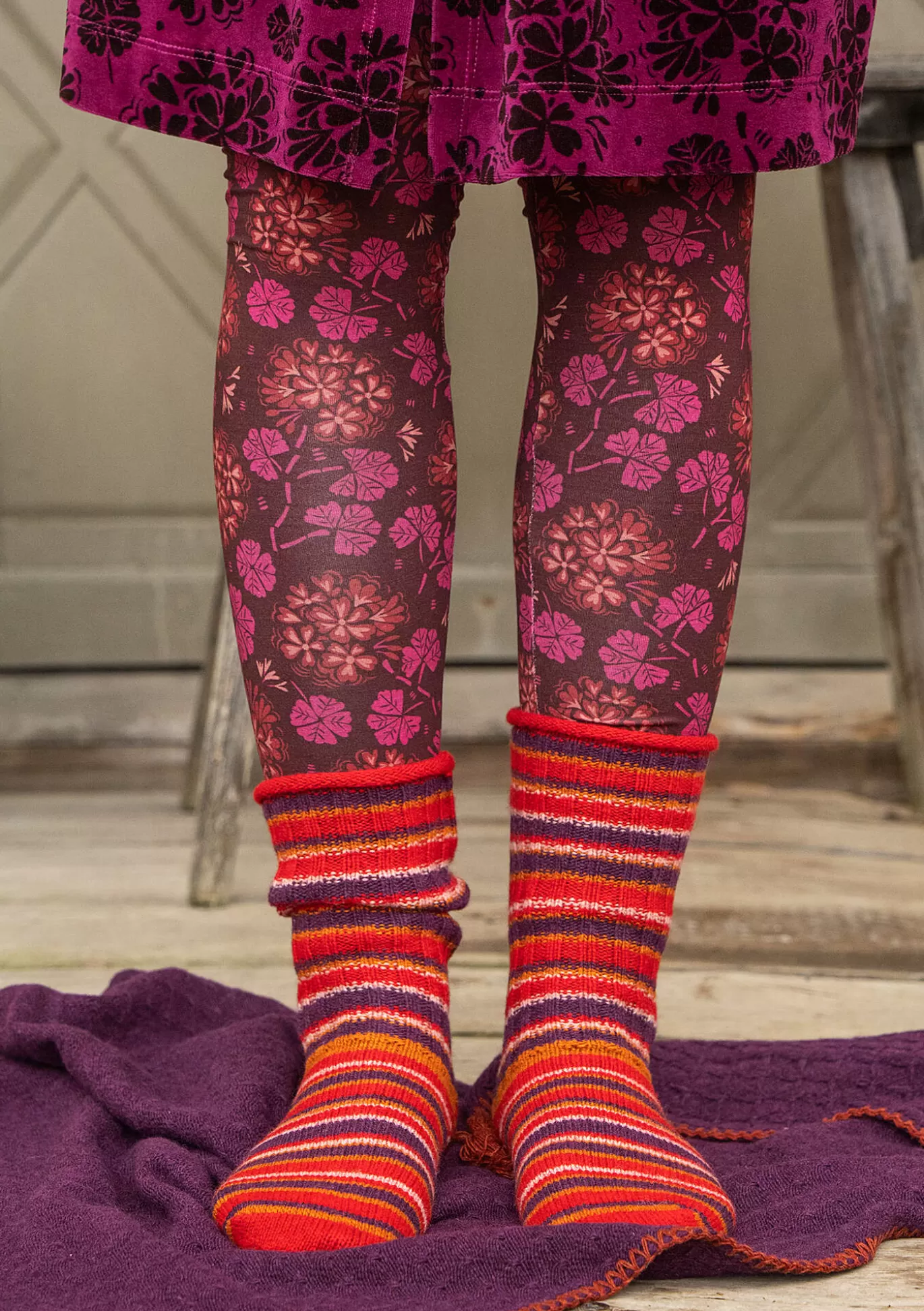 Gudrun Sjödén Raggsocka i lammull/återvunnen ull Tomat Best Sale