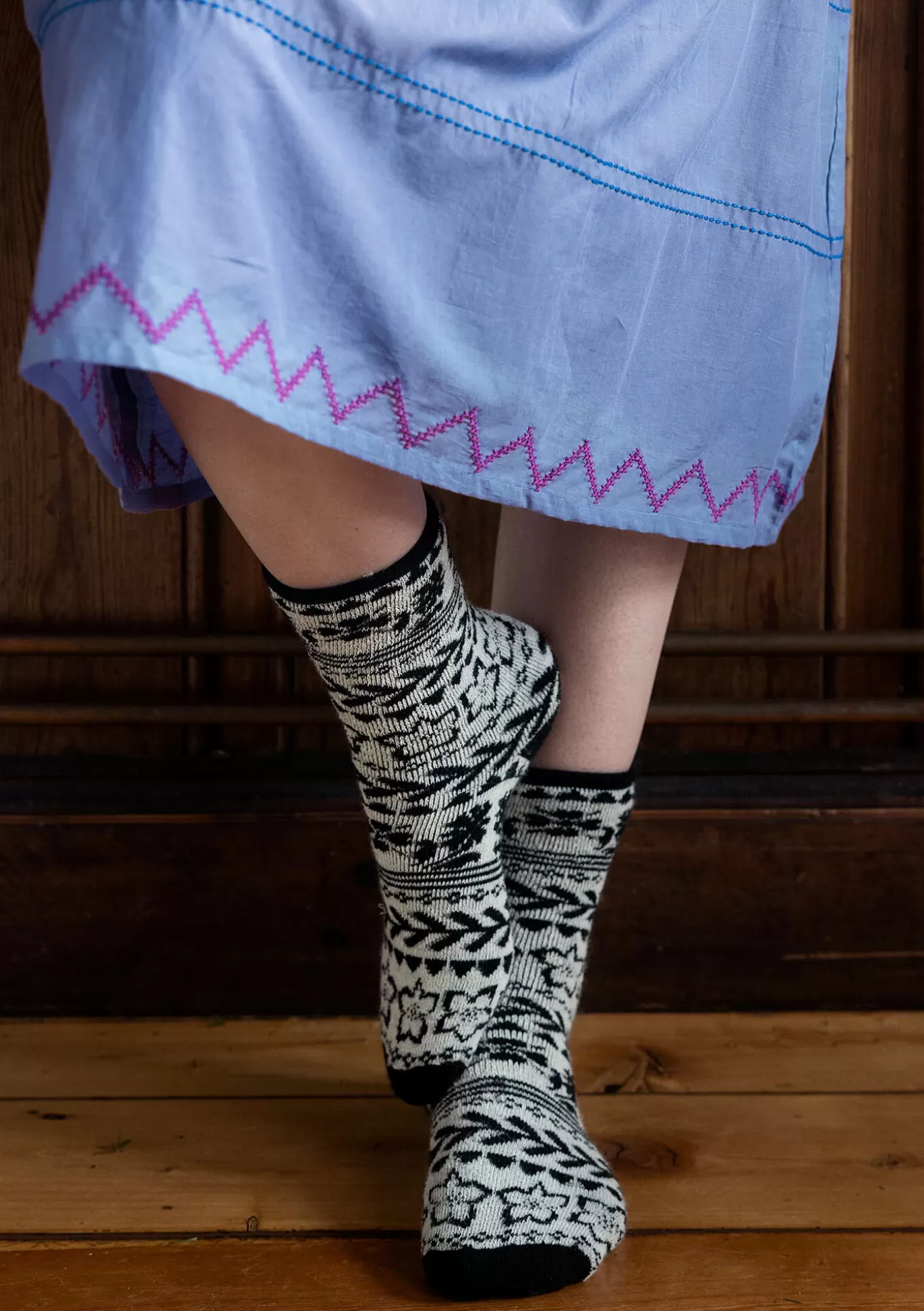 Gudrun Sjödén Socka "Twinkle" i ullfrotté Svart Fashion