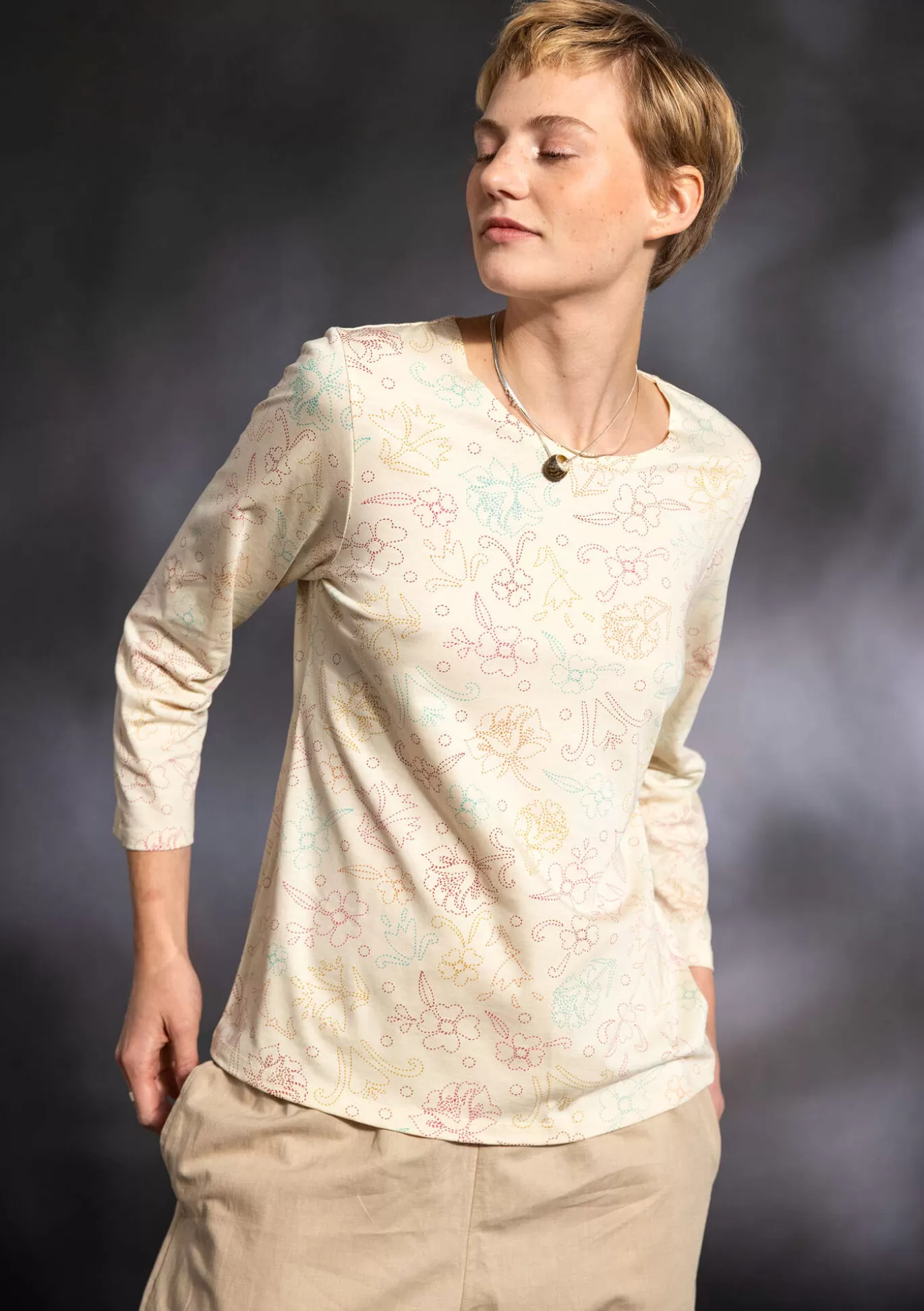 Gudrun Sjödén Top "Carmen" i ekologisk bomull/modal Vanilj Shop