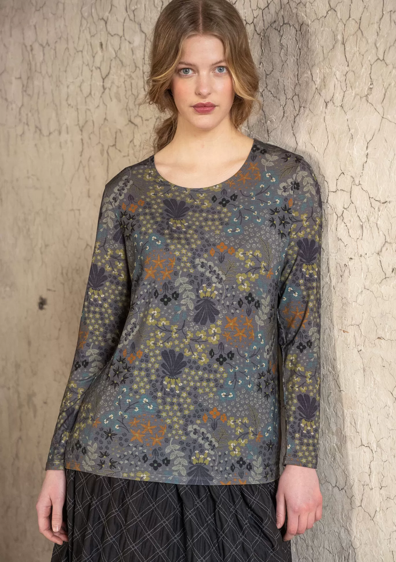 Gudrun Sjödén Top "Ylfa" i lyocell/elastan Grafit Outlet