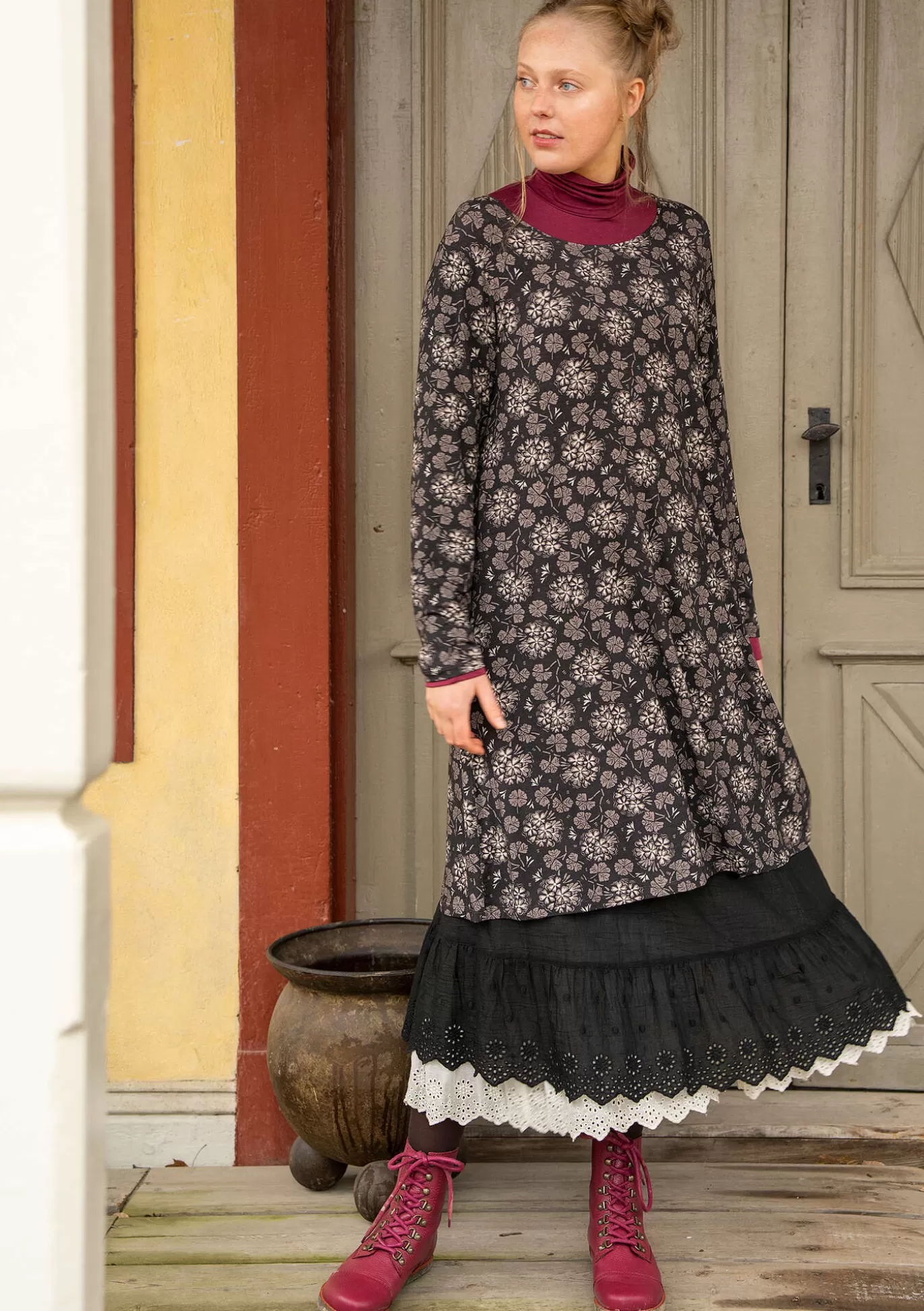 Gudrun Sjödén Trikåklänning "Pelargon" i lyocell/elastan Svart Flash Sale