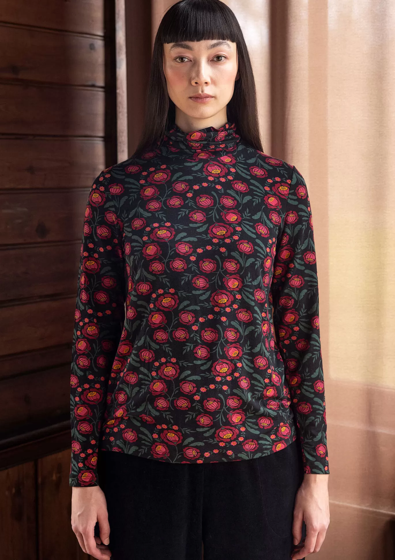 Gudrun Sjödén Trikåpolo "Dagny" i lyocell/elastan Svart Flash Sale