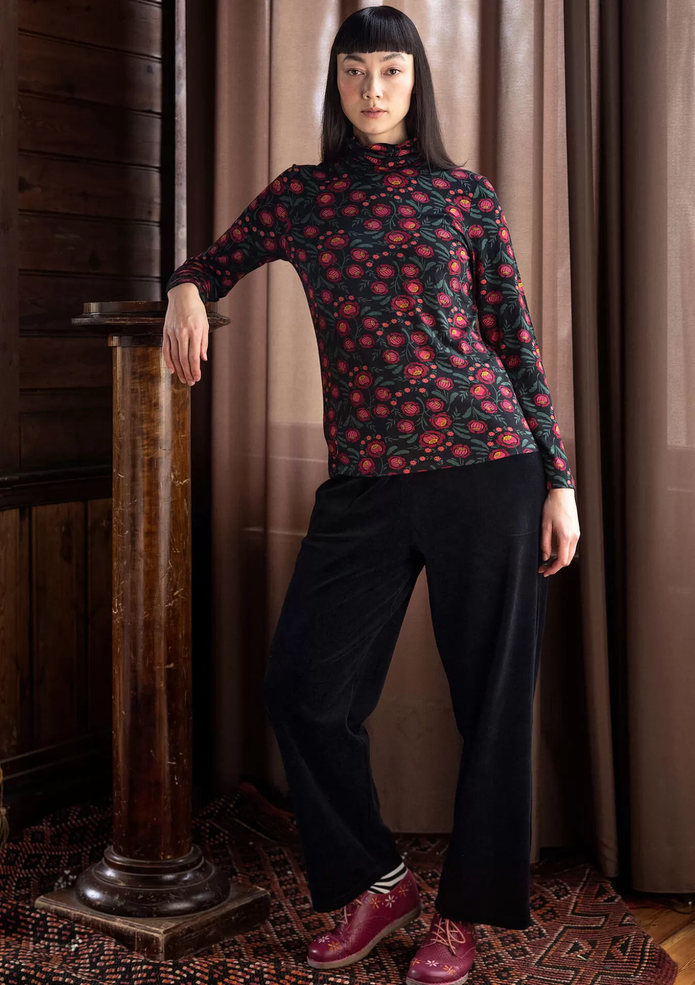 Gudrun Sjödén Trikåpolo "Dagny" i lyocell/elastan Svart Flash Sale