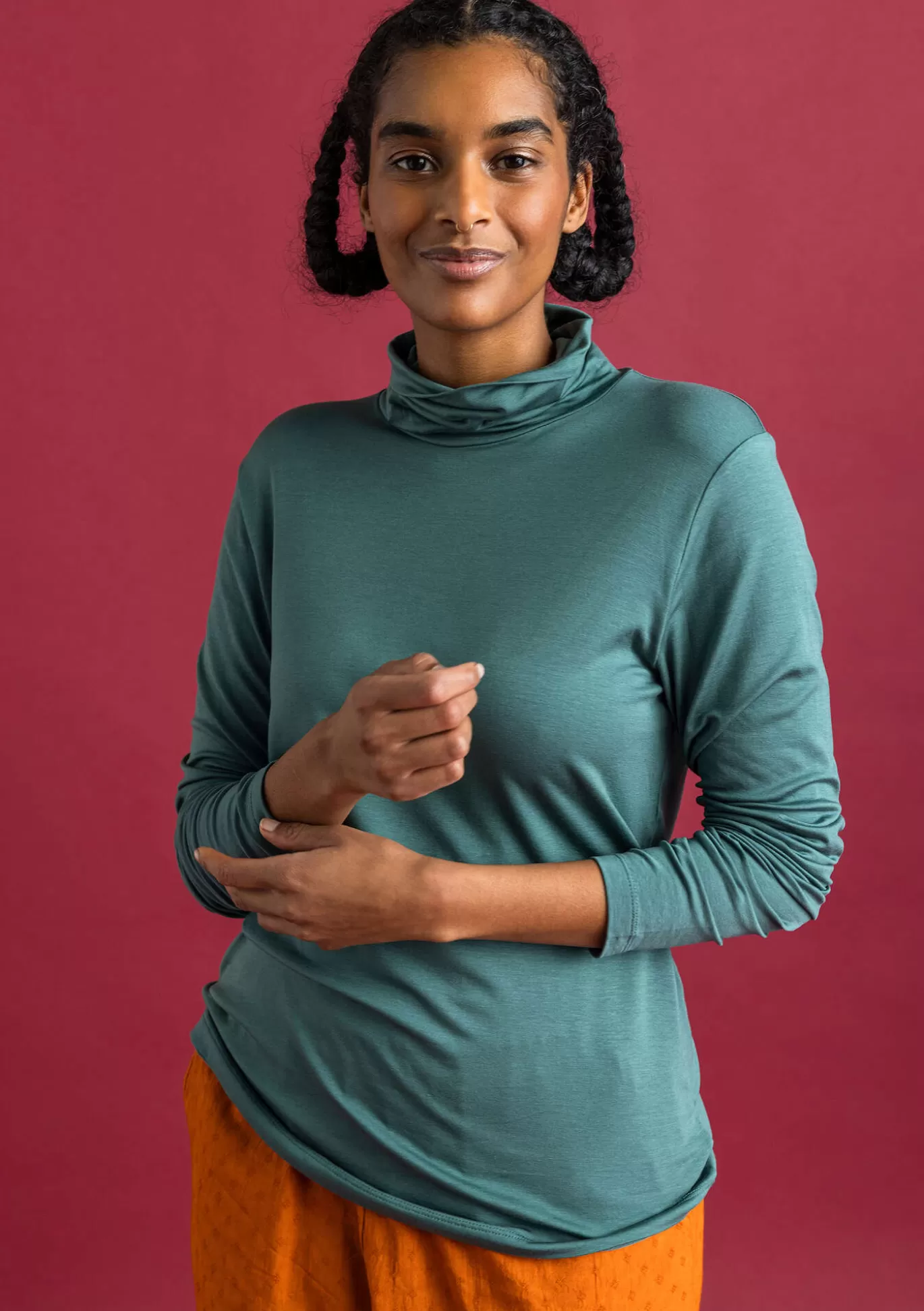 Gudrun Sjödén Trikåpolo i lyocell/elastan Opalgrön Shop