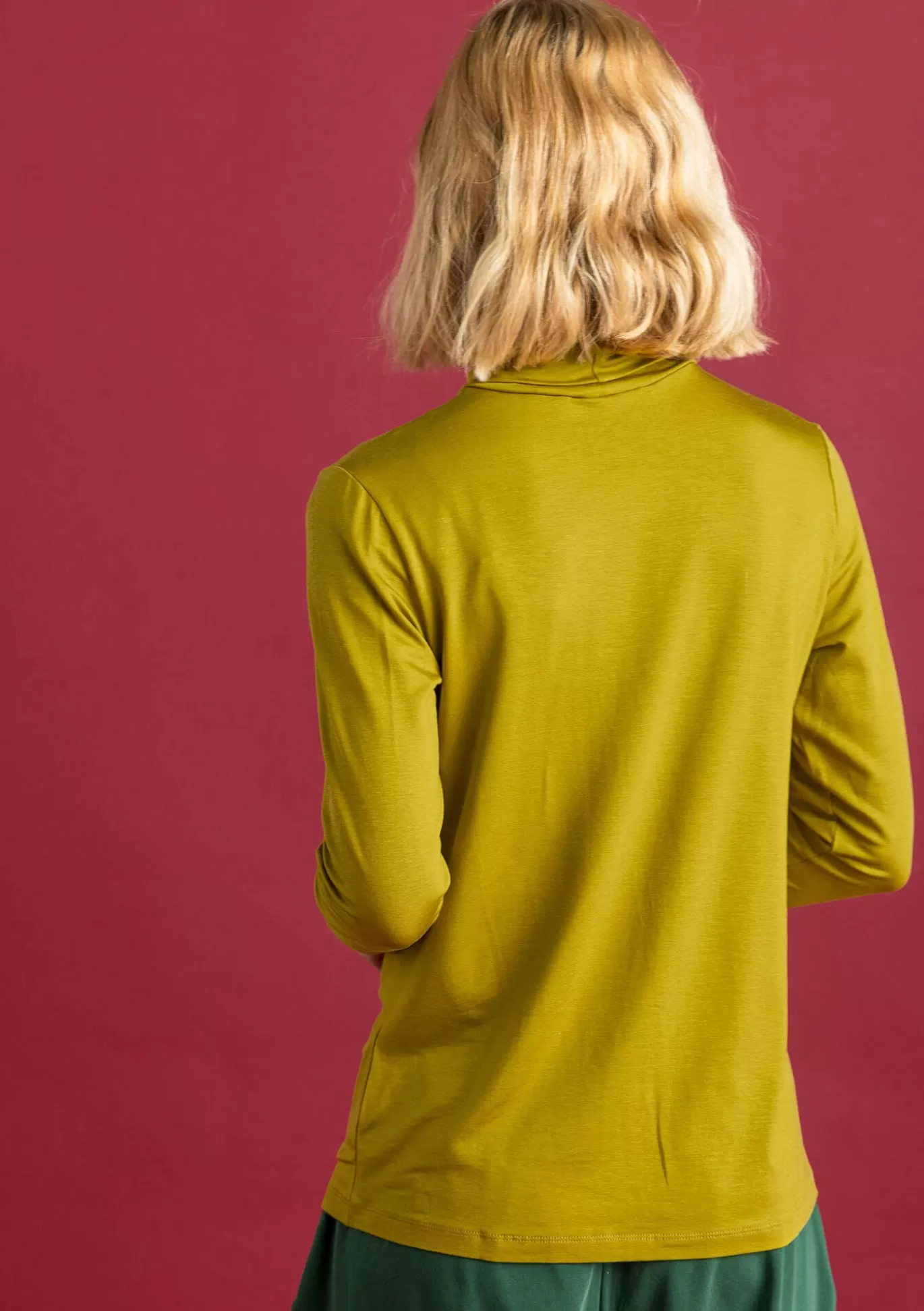 Gudrun Sjödén Trikåpolo i lyocell/elastan Olivolja Flash Sale