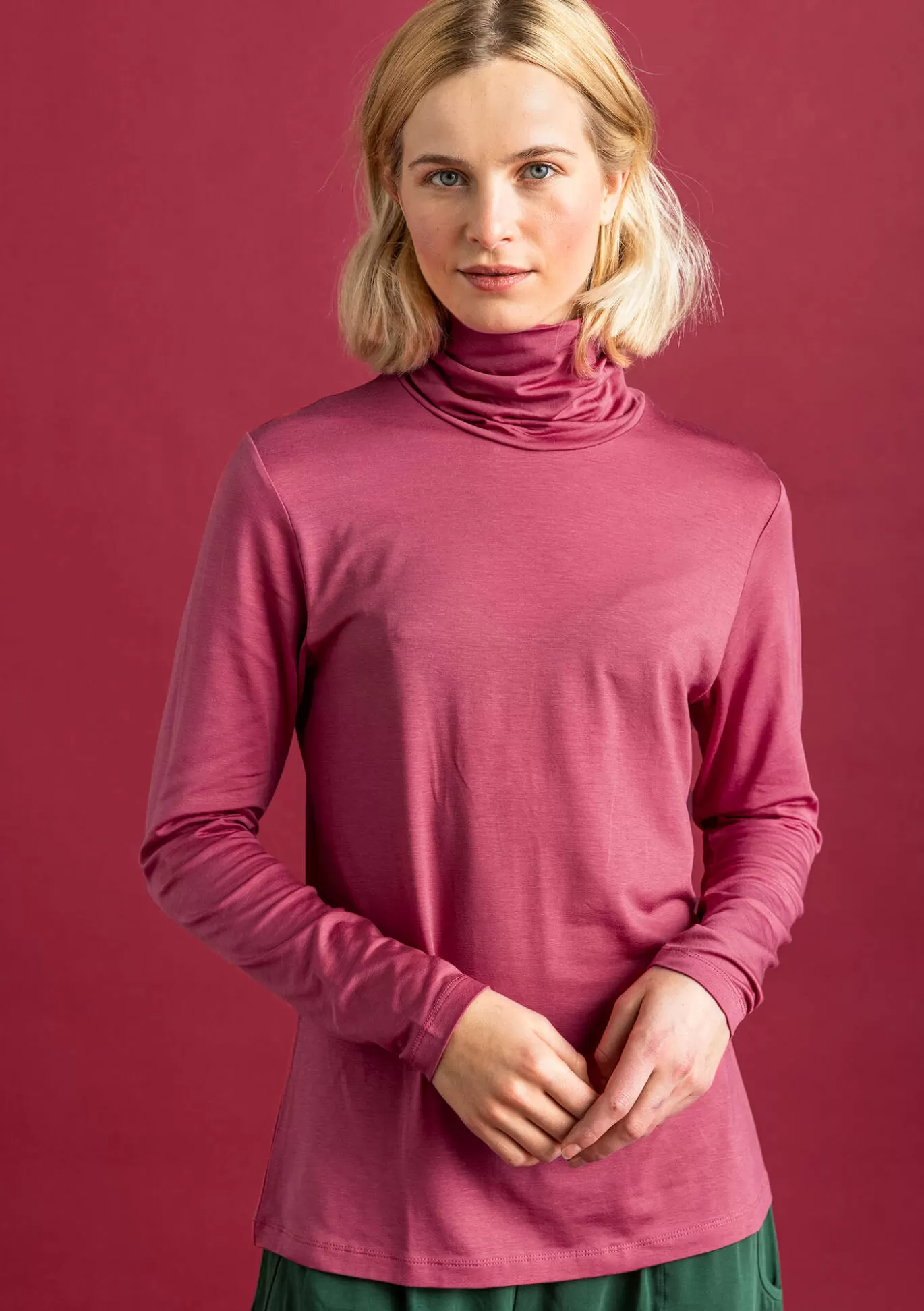 Gudrun Sjödén Trikåpolo i lyocell/elastan Korall Online
