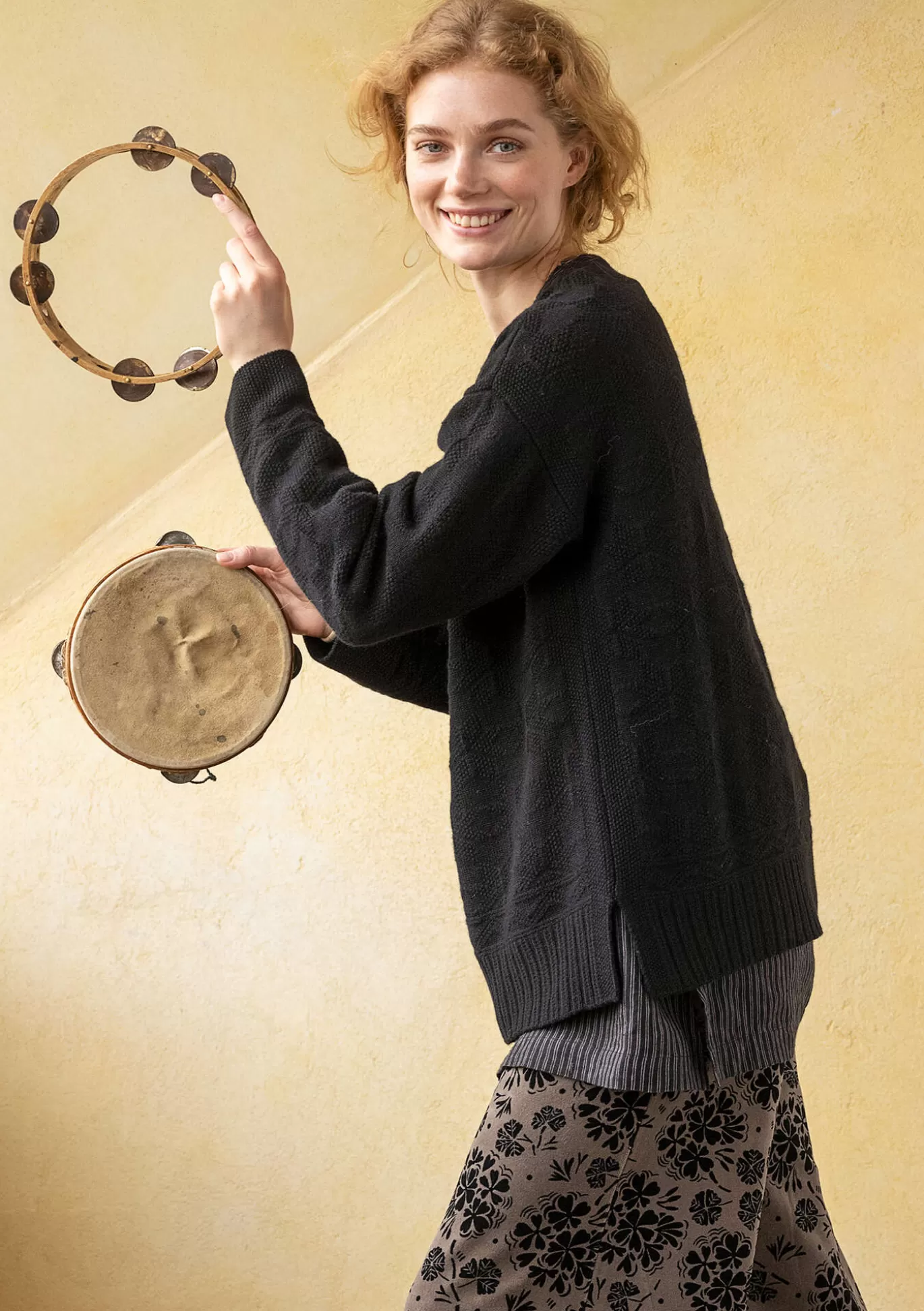 Gudrun Sjödén Tröja "Vega" i lammull Svart Store