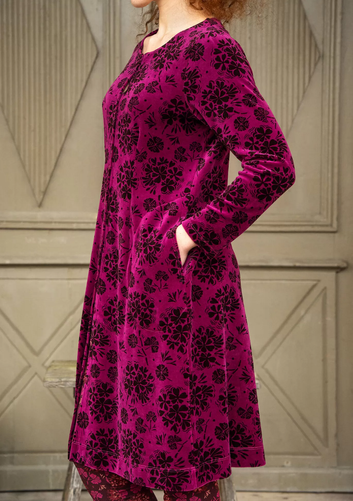 Gudrun Sjödén Velourklänning "Selma" i ekologisk bomull/återvunnen polyester Vindruva Best Sale