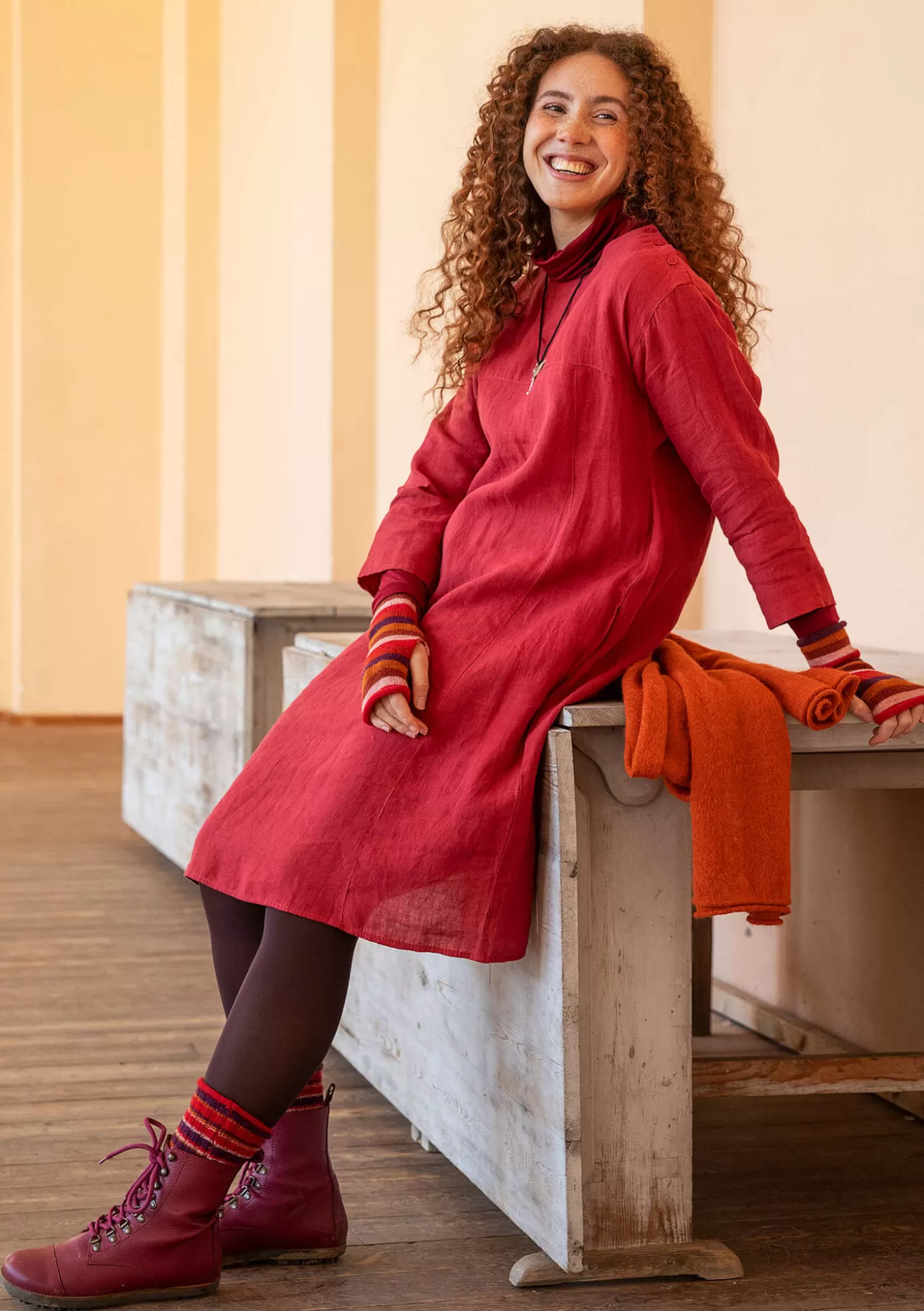 Gudrun Sjödén Vävd klänning i lin Rosenträ Shop