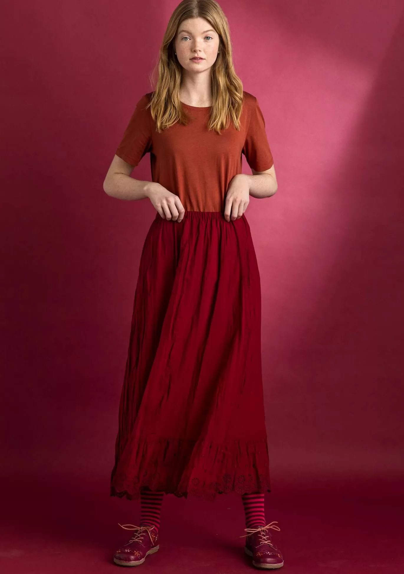 Gudrun Sjödén Vävd underkjol i ekologisk bomull Granatäpple Fashion